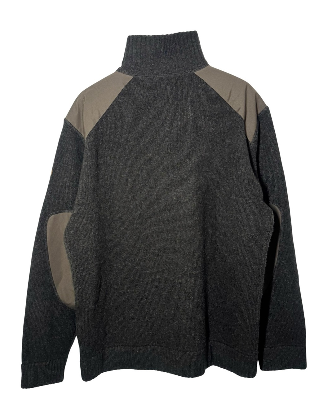 Fjallraven Koster Wool Men's Sweater Green Elbow Patch Quarter Zip XXL NEW! - Picture 3 of 14